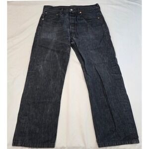 Vintage Levi's 501 Black Wash Jeans W33 L27 (Tag 34x36) Mens Straight Button Fly